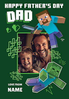 Happy Father's Day Dad Minecraft Card