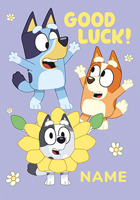 Bluey Flower Good Luck Card