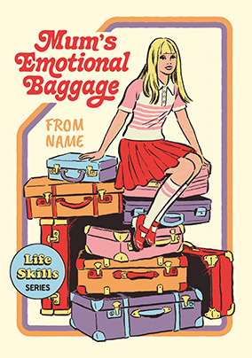 Steven Rhodes Mum's Emotional Baggage Mother's Day Card