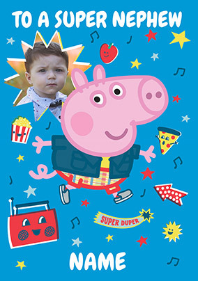 Peppa Pig - Super Nephew Photo Upload Birthday Card