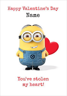 Minion You've Stolen My Heart Valentine's Day Card