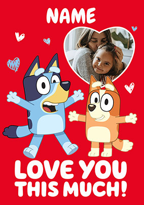 Bluey Love You This Much Valentine's Day Photo Card