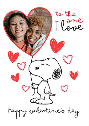 Snoopy Balloon Valentine's Day Photo Card