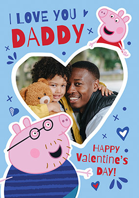 Peppa Pig Daddy Valentine's Day Photo Card