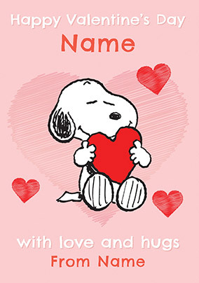 Snoopy Love And Hugs Valentine's Day Card