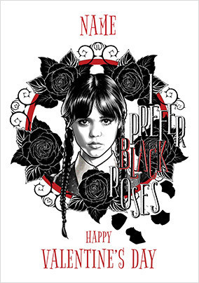 Wednesday Black Roses Valentine's Day Card