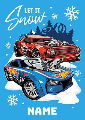 Let it Snow Hot Wheels Christmas Card