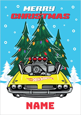 Merry Christmas Personalised Hot Wheels Christmas Card