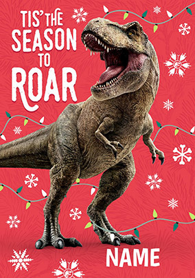 Season to Roar Jurassic World Christmas Card