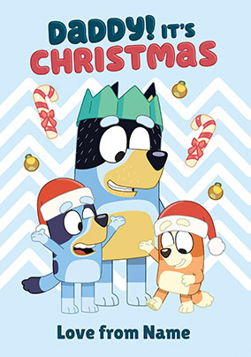 Bluey Daddy It's Christmas Card