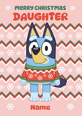 Bluey Merry Christmas Daughter Card