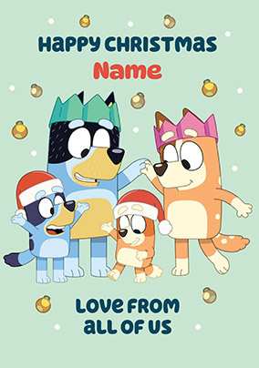 Bluey Love From All of Us Christmas Card