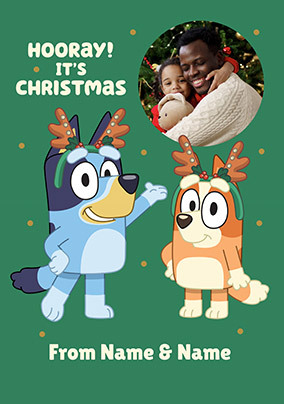 Bluey Hooray it's Christmas Photo Card