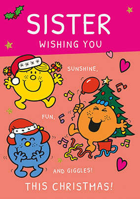 Mr Men & Little Miss Sister Christmas Card