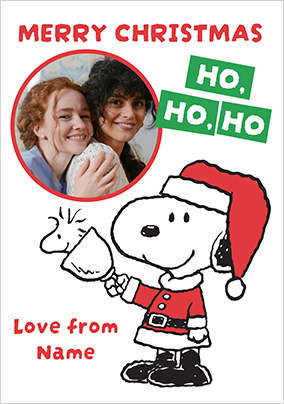 Peanuts Ho Ho Ho Christmas Photo Card