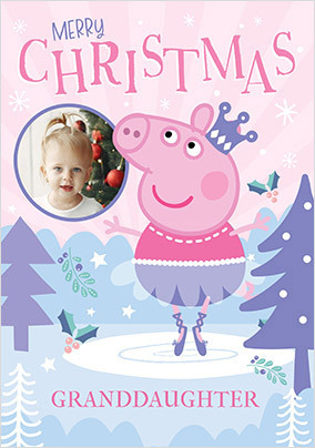 Peppa Pig Granddaughter Christmas Photo Card