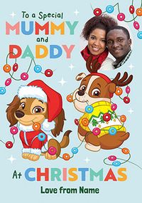 Tap to view Paw Patrol To Mummy And Daddy Christmas Photo Card