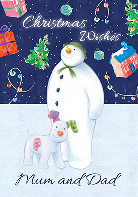 The Snowman And The Snow Dog To Mum And Dad Christmas Card