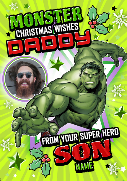 Hulk Daddy Christmas Photo Card