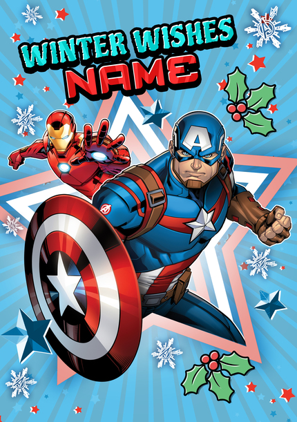 Avengers Winter Wishes Christmas Card