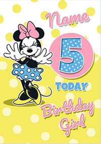 Tap to view Minnie Mouse 5 Today Birthday Card
