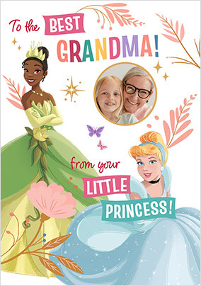 Disney Princesses Grandma Birthday Photo Card