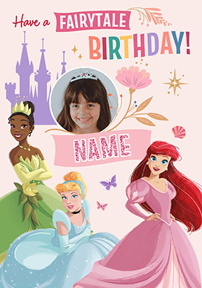 Disney Princesses Fairytale Birthday Photo Card