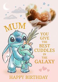 Tap to view Stitch Best Cuddles Mum Birthday Photo Card