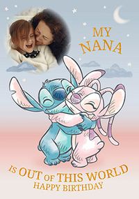 Tap to view Stitch & Angel My Nana Birthday Photo Card