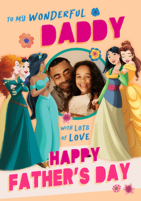 Disney Princess - Wonderful Daddy Happy Father's Day Photo Card