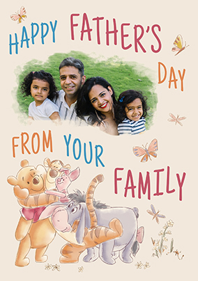 Winnie The Pooh - Happy Father's Day From Your Family Photo Card