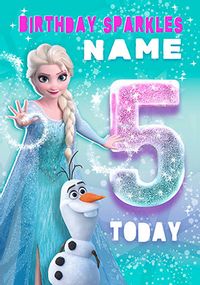 Tap to view Frozen Elsa & Olaf 5th Birthday Card