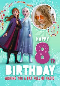 Tap to view Frozen Anna & Elsa 8th Birthday Photo Card