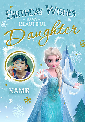 Frozen Elsa Daughter Birthday Photo Card