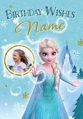 Frozen Elsa Birthday Photo Card