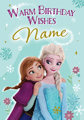 Frozen Elsa And Anna Birthday Photo Card