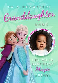 Tap to view Frozen Anna & Elsa Granddaughter Birthday Photo Card