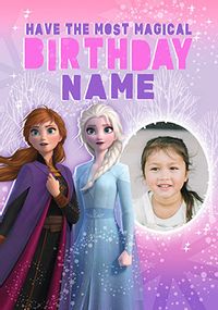 Tap to view Frozen Anna & Elsa Magical Birthday Photo Card