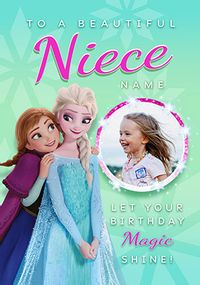 Tap to view Frozen Anna & Elsa Niece Birthday Photo Card