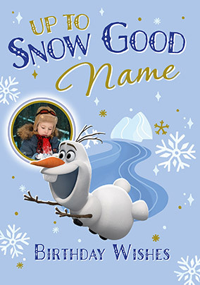 Frozen Olaf Birthday Photo Card