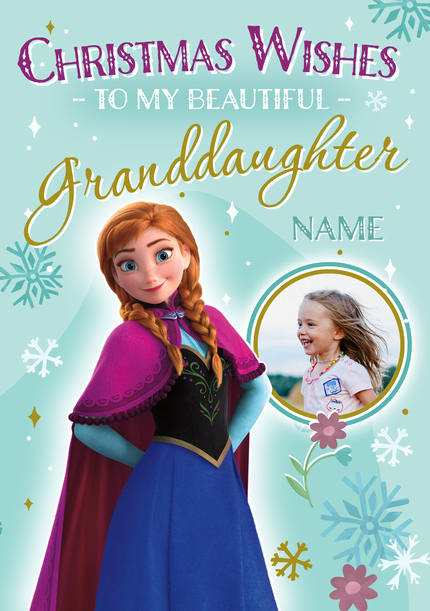 Frozen Anna Granddaughter Christmas Photo Card