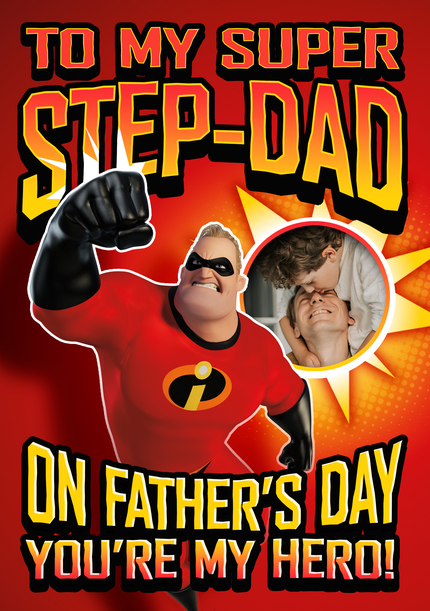 The Incredibles - Super Step-Dad Father's Day Photo Card