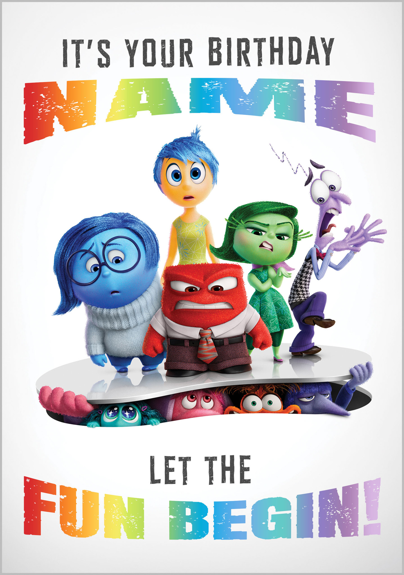 Inside Out - Let The Fun Begin Birthday Card