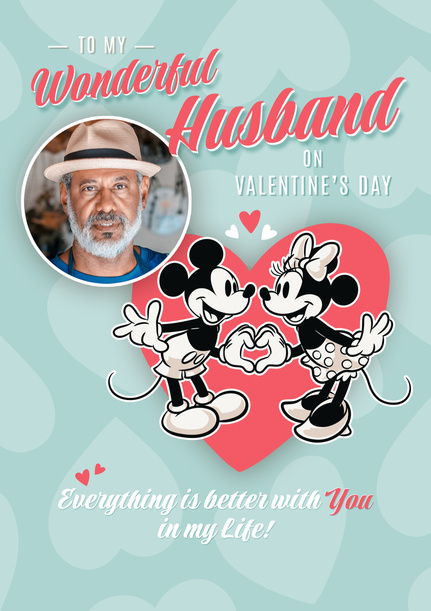 Mickey & Minnie Husband Valentine's Day Photo Card