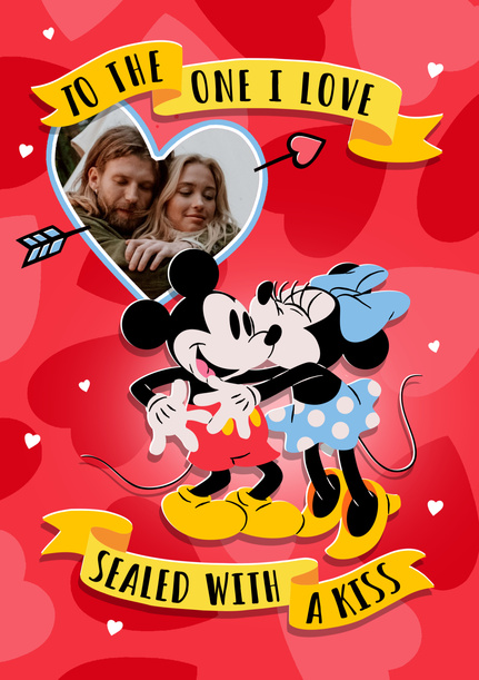 Mickey & Minnie One I Love Valentine's Day Photo Card