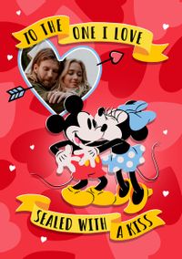 Tap to view Mickey & Minnie One I Love Valentine's Day Photo Card