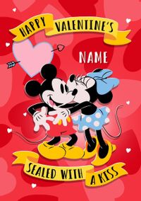 Tap to view Mickey & Minnie Sealed With A Kiss Valentine's Day Card