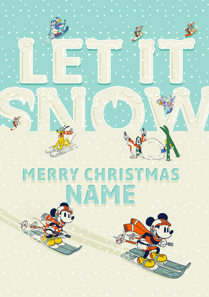 Mickey & Friends Let It Snow Christmas Card