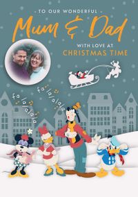 Tap to view Mickey & Friends Mum & Dad Christmas Photo Card