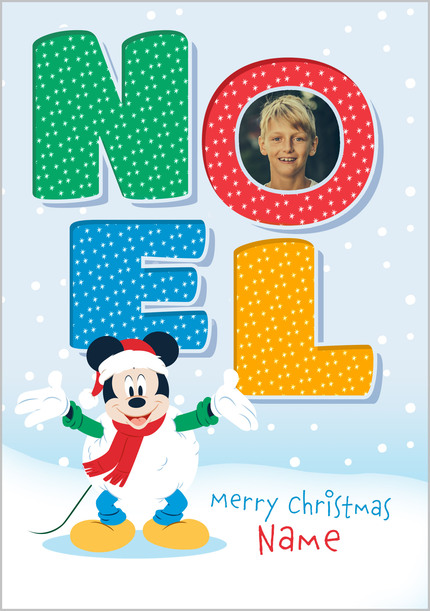 Mickey Mouse Noel Merry Christmas Photo Card